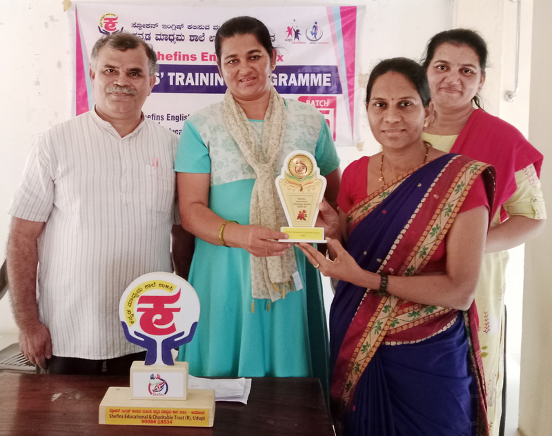 Mrs. Nagaratna, honorary teacher at Academy School, Manipal, honoured with Shefins Innovative Teaching Award